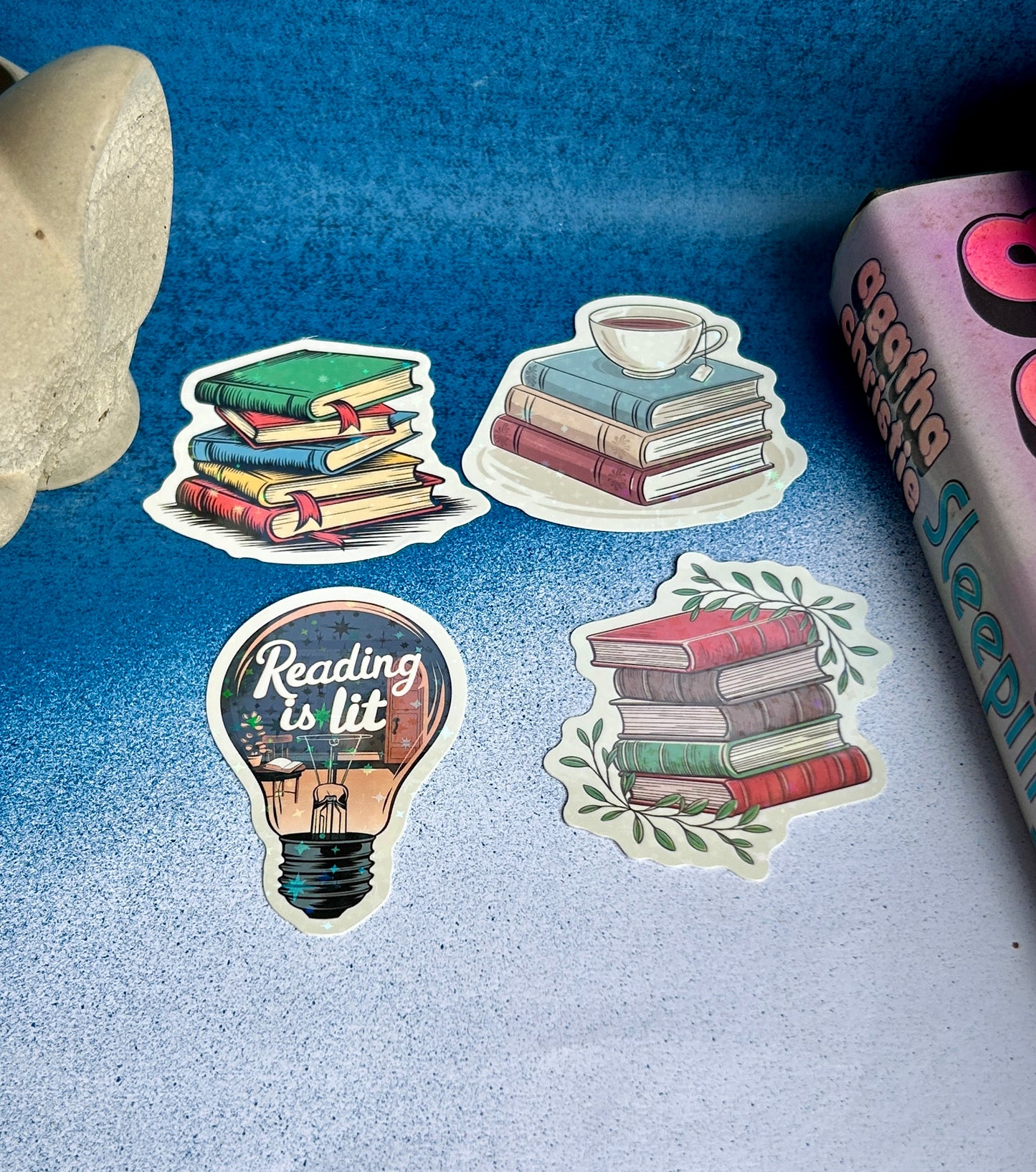 Shimmer & Stories: Holographic Bookish Sticker Set (Pack of 4)