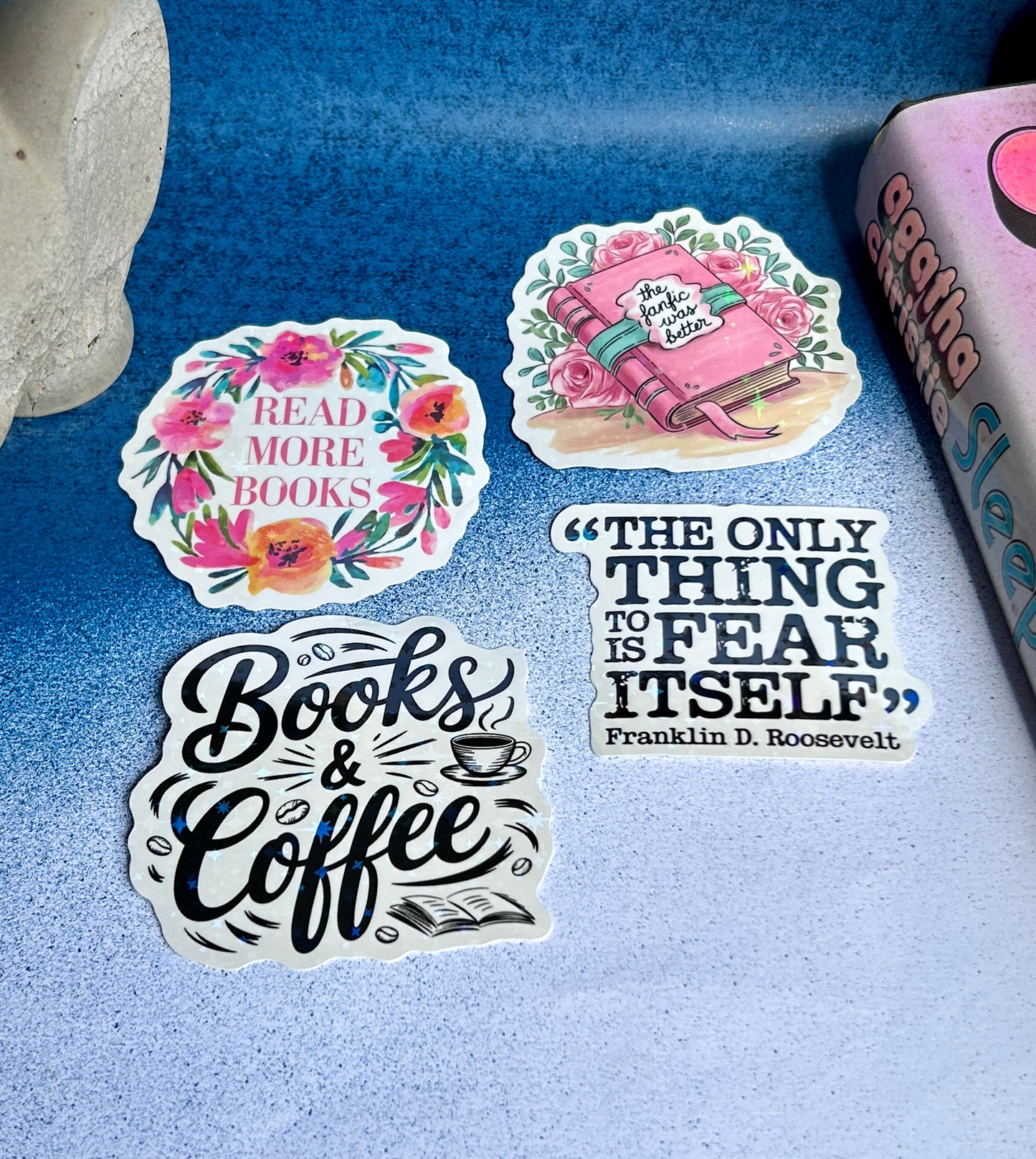Shimmer & Stories: Holographic Bookish Sticker Set (Pack of 4)