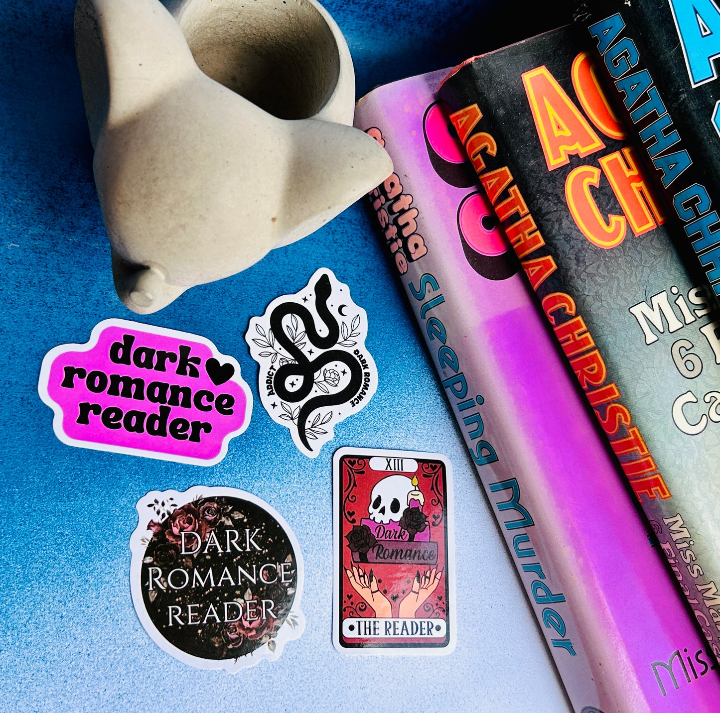 Dark Romance Mystery Stickers: A Whimsical Touch of Passion and Intrigue (Pack of 4 Stickers)