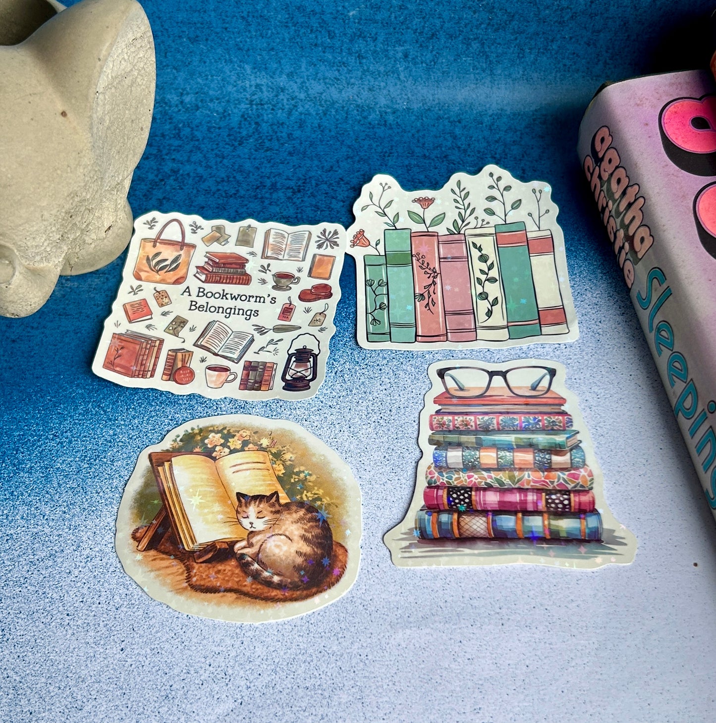 Shimmer & Stories: Holographic Bookish Sticker Set (Pack of 4)