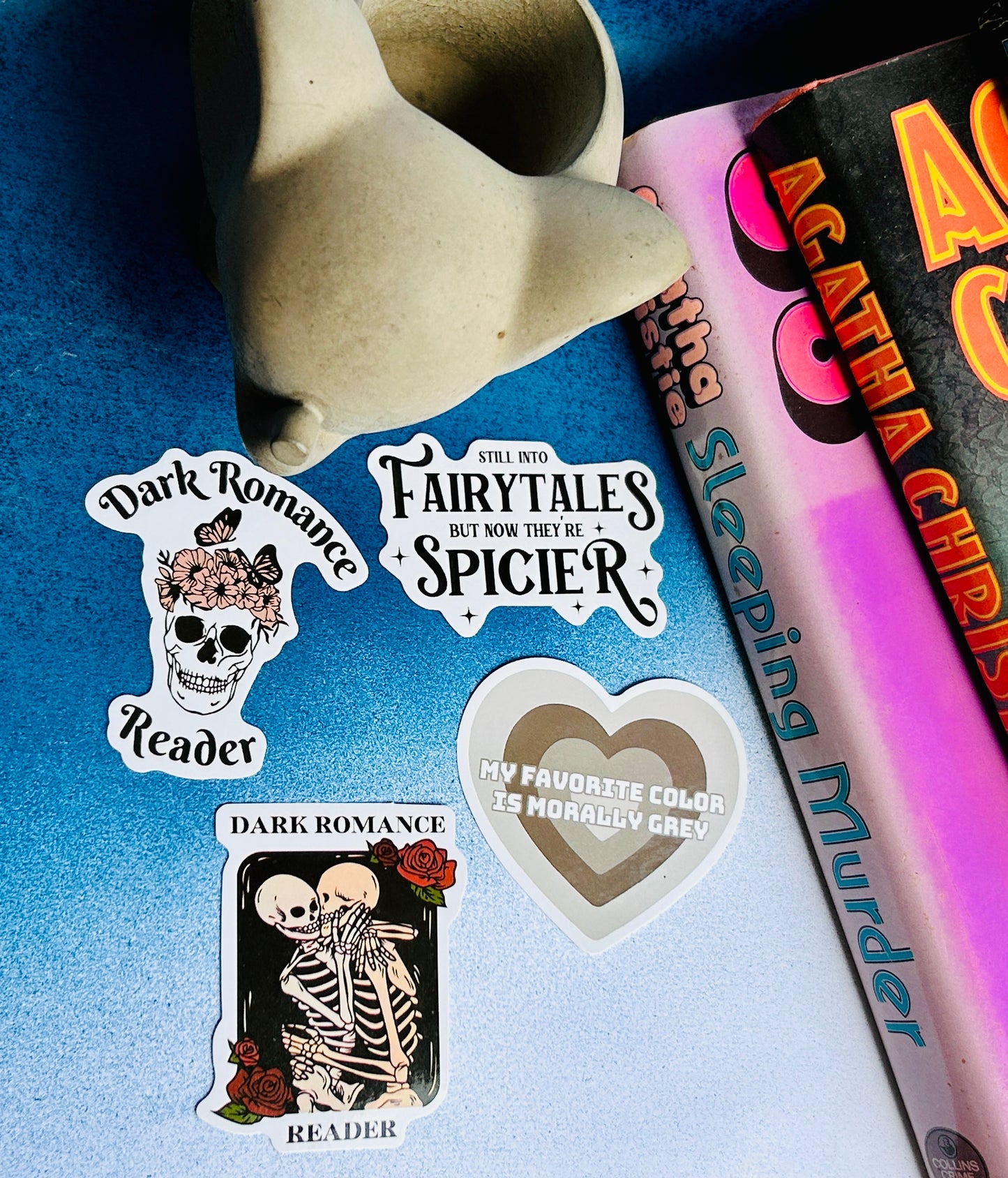 Dark Romance Mystery Stickers: A Whimsical Touch of Passion and Intrigue (Pack of 4 Stickers)