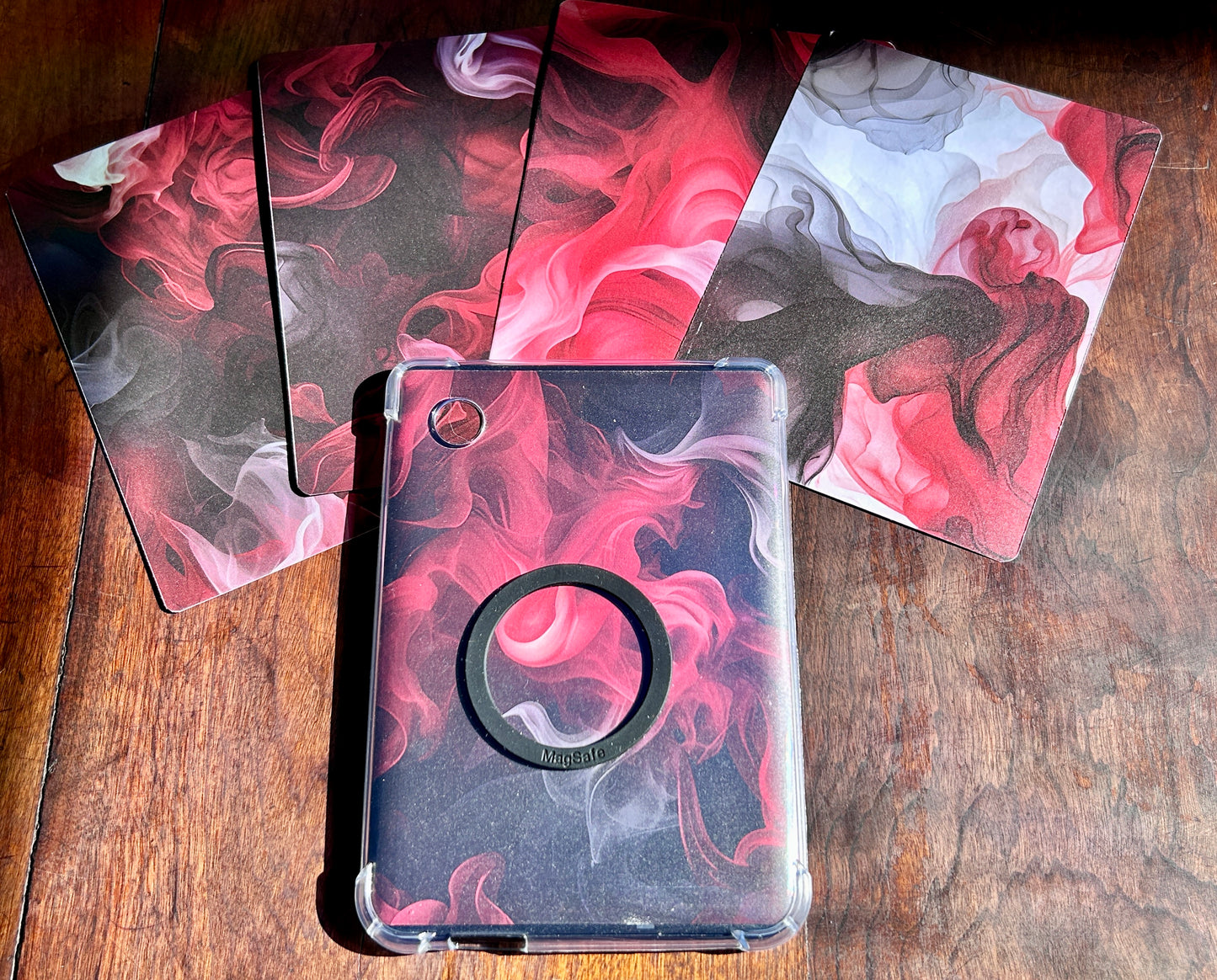 “Ember Veil” Cover Insert for Kindle & Kobo – Black, Red & White Smoke Design