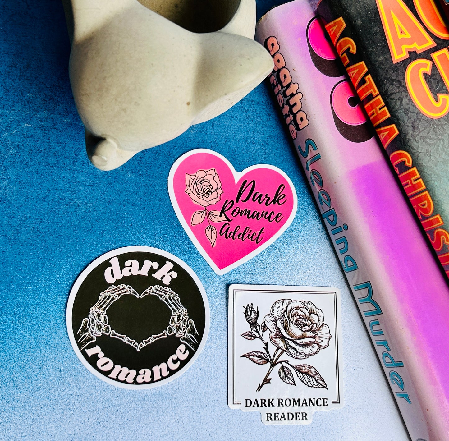 Dark Romance Mystery Stickers: A Whimsical Touch of Passion and Intrigue (Pack of 4 Stickers)