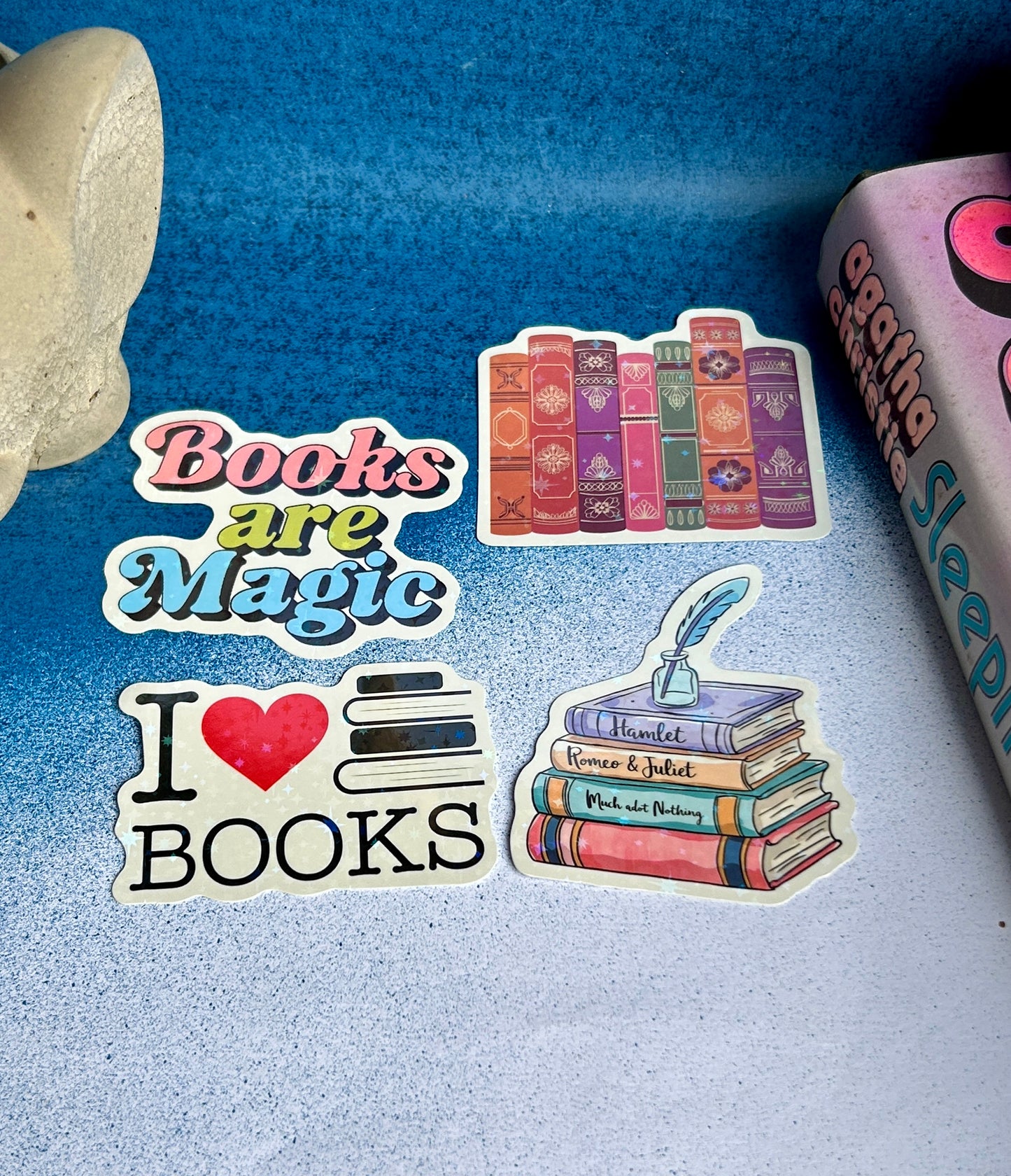 Shimmer & Stories: Holographic Bookish Sticker Set (Pack of 4)
