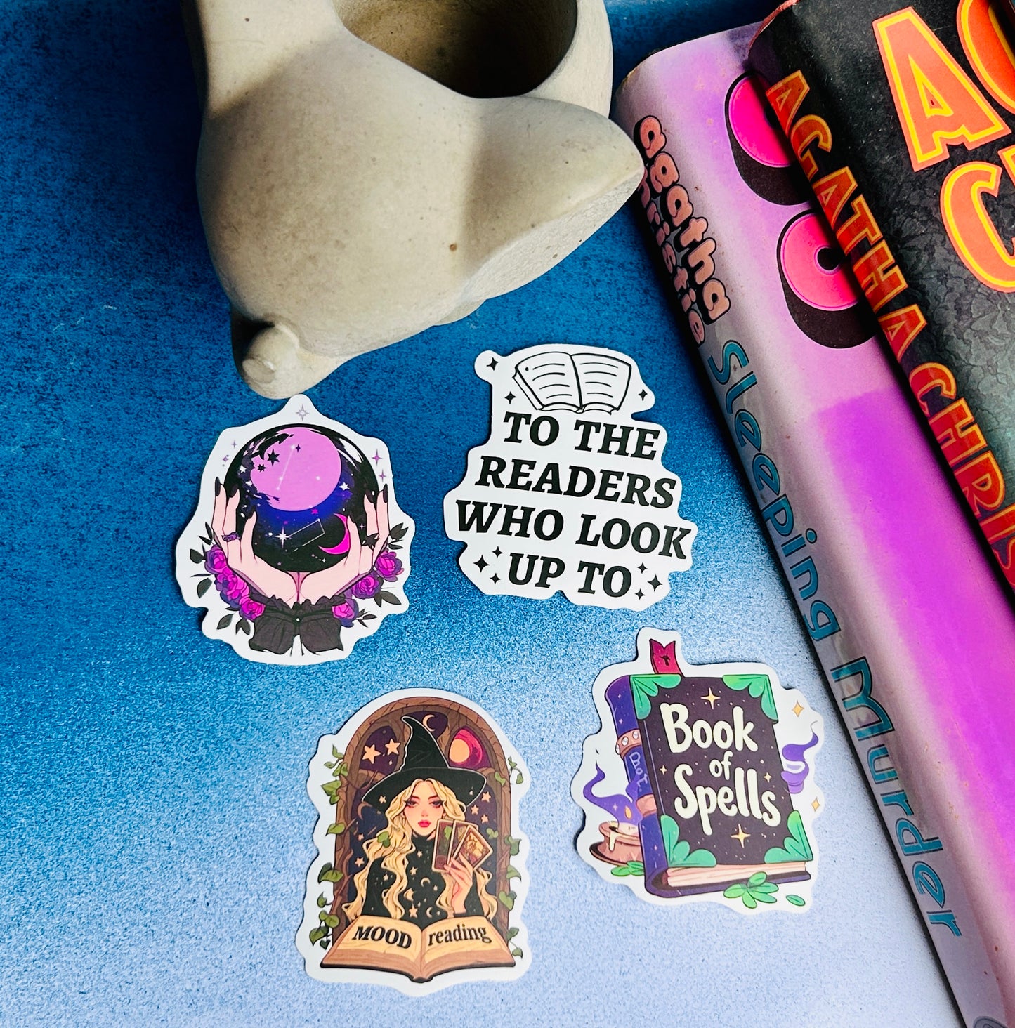 Spellbound Stickers: Bookish & Witchy Designs for Every Reader (Pack of 4 Stickers)