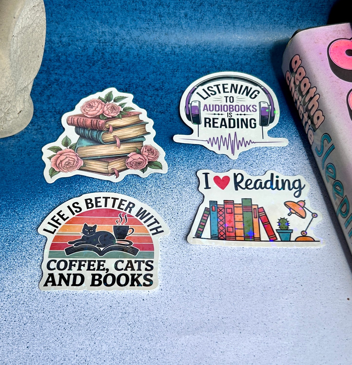 Shimmer & Stories: Holographic Bookish Sticker Set (Pack of 4)