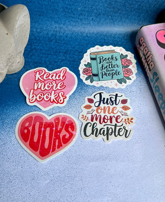 Shimmer & Stories: Holographic Bookish Sticker Set (Pack of 4)