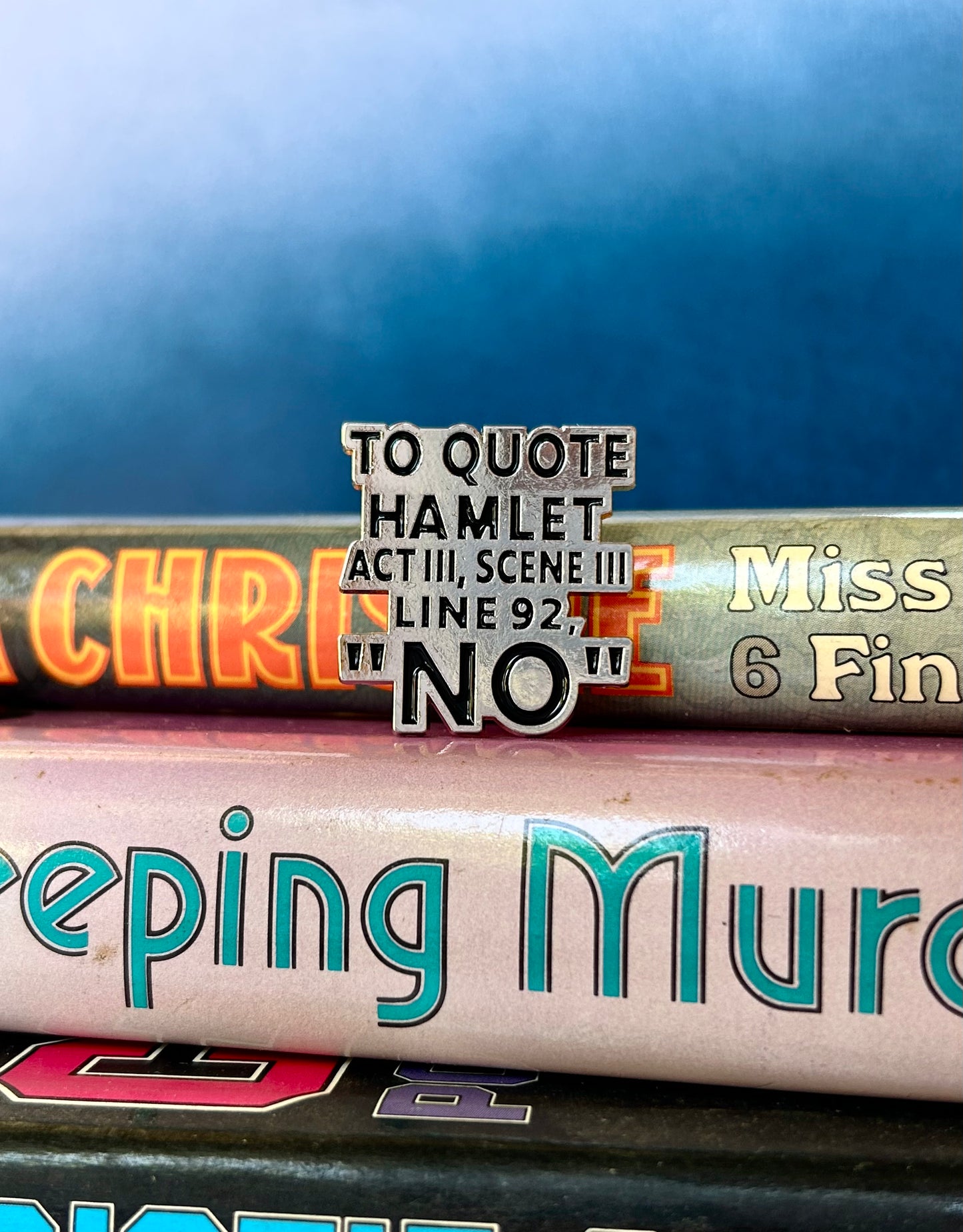 "No" Enamel Pin: A Tribute to Shakespeare’s Hamlet