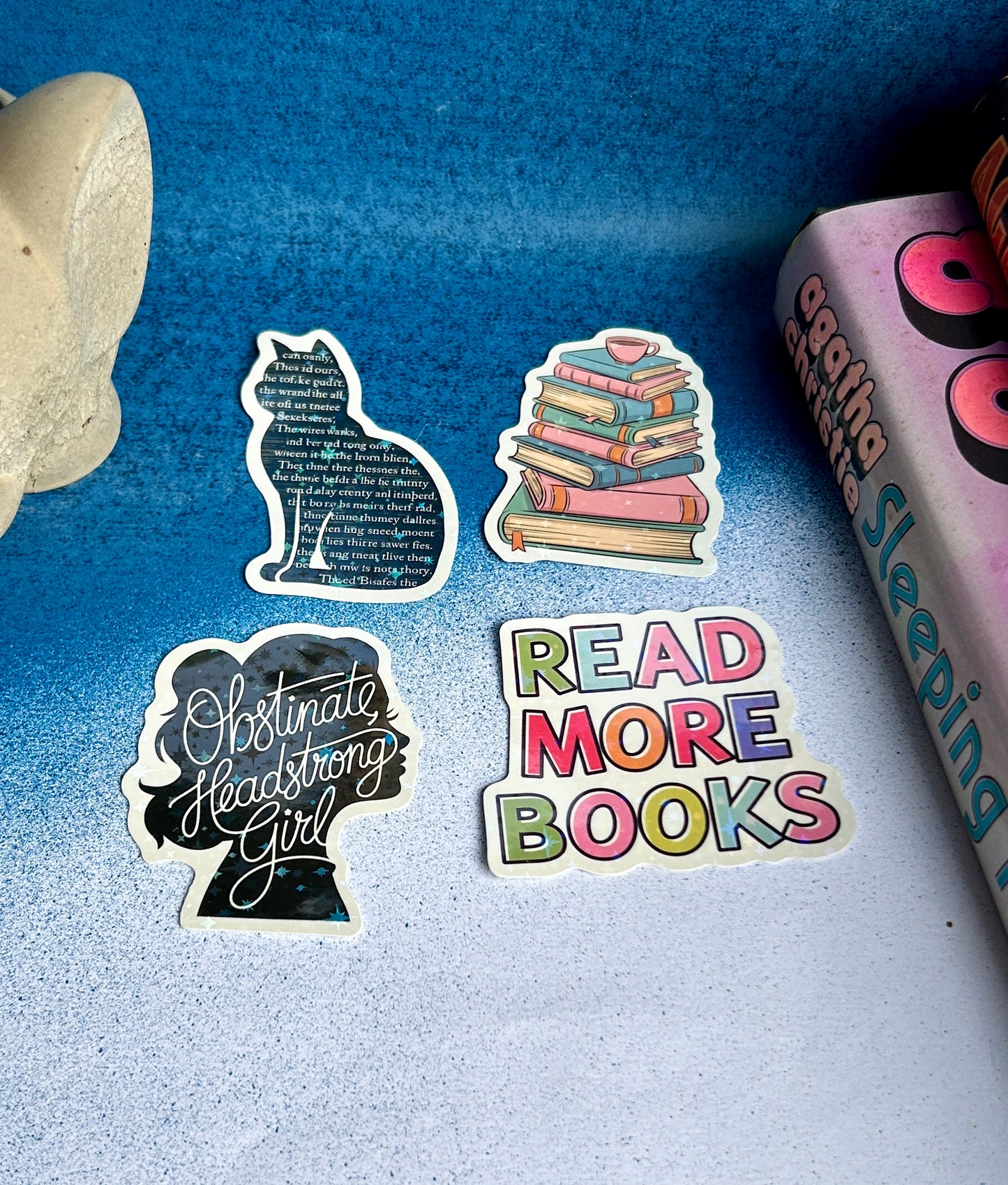 Shimmer & Stories: Holographic Bookish Sticker Set (Pack of 4)