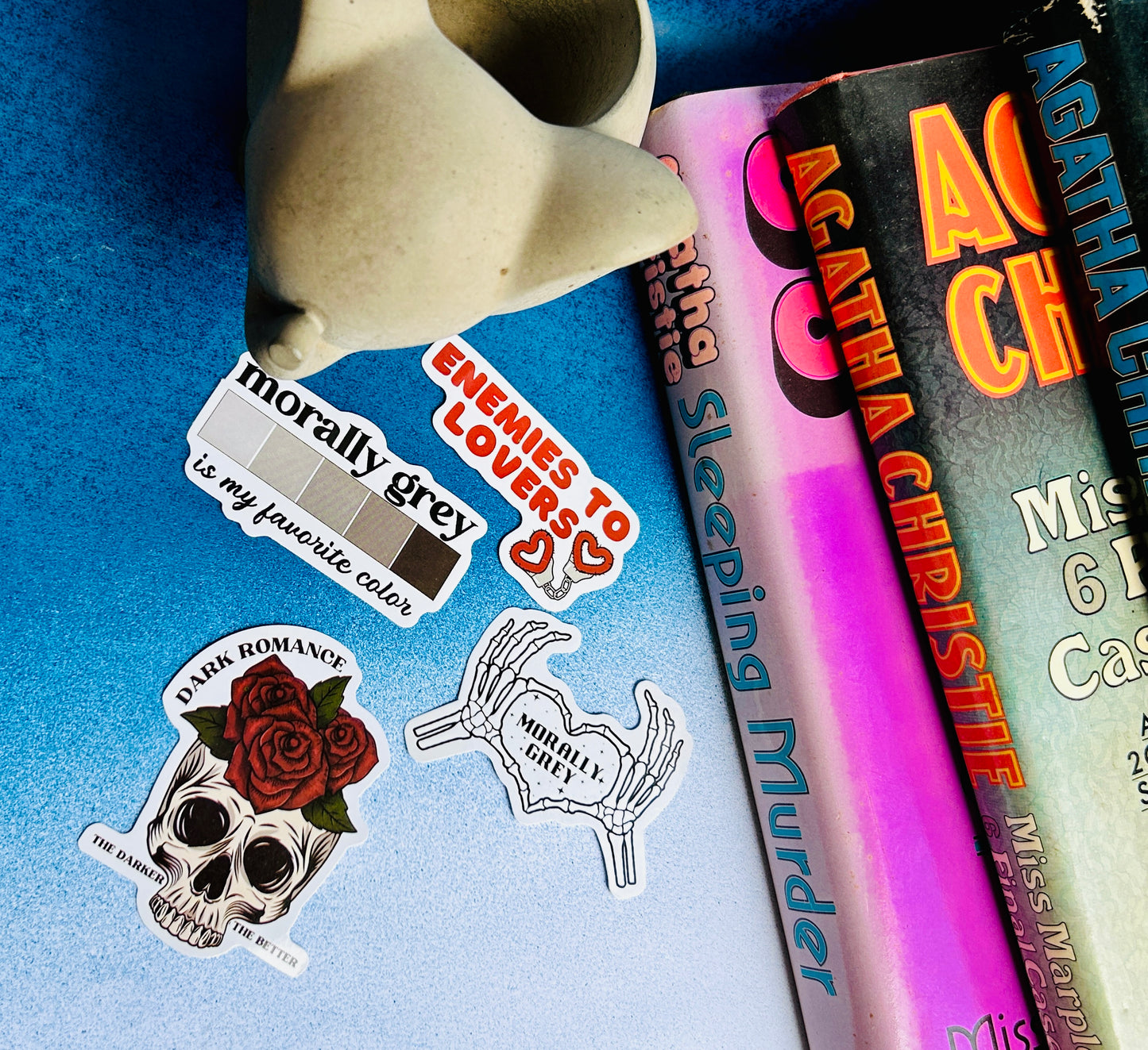 Dark Romance Mystery Stickers: A Whimsical Touch of Passion and Intrigue (Pack of 4 Stickers)