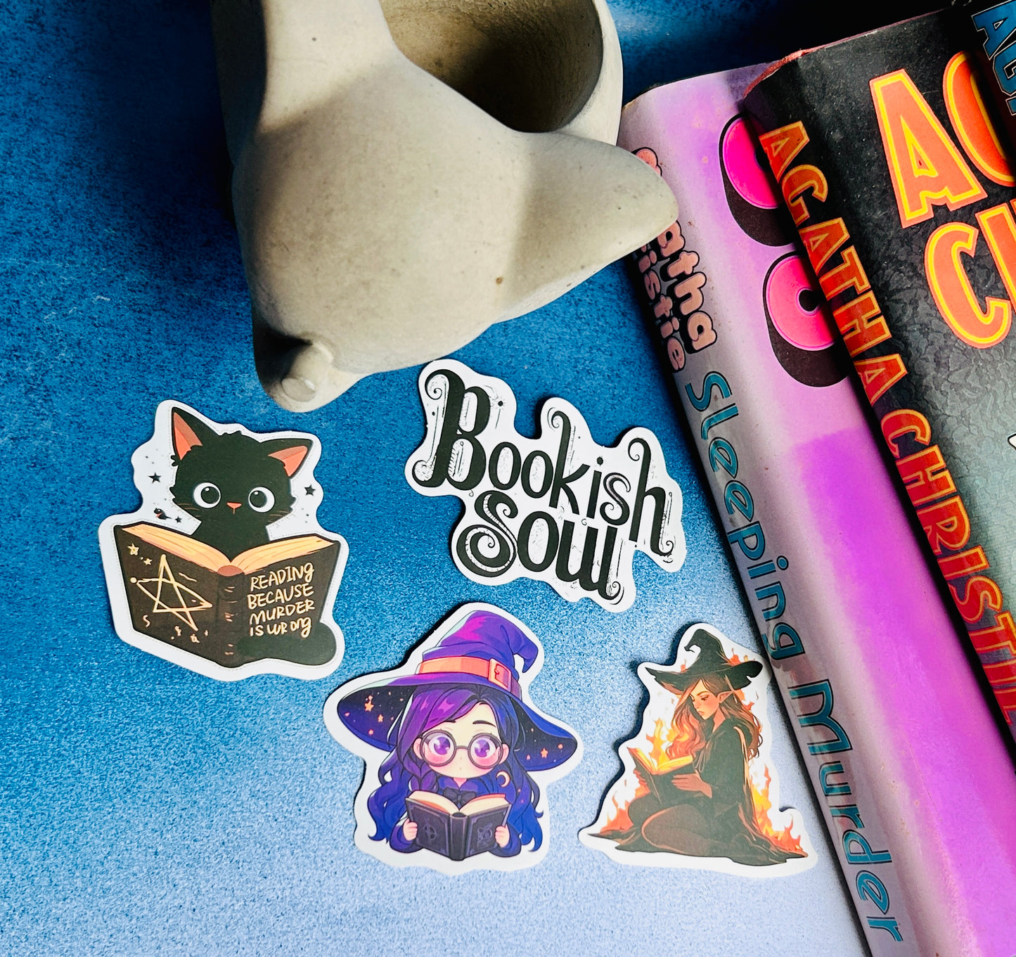 Spellbound Stickers: Bookish & Witchy Designs for Every Reader (Pack of 4 Stickers)