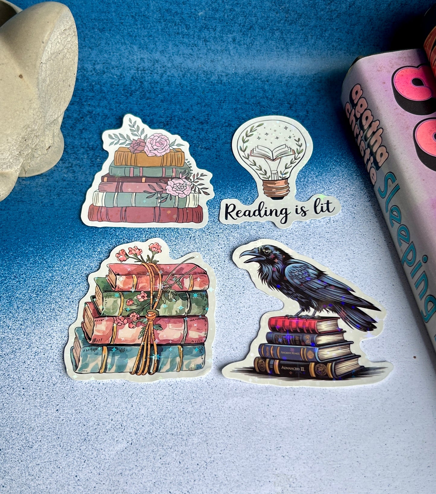Shimmer & Stories: Holographic Bookish Sticker Set (Pack of 4)