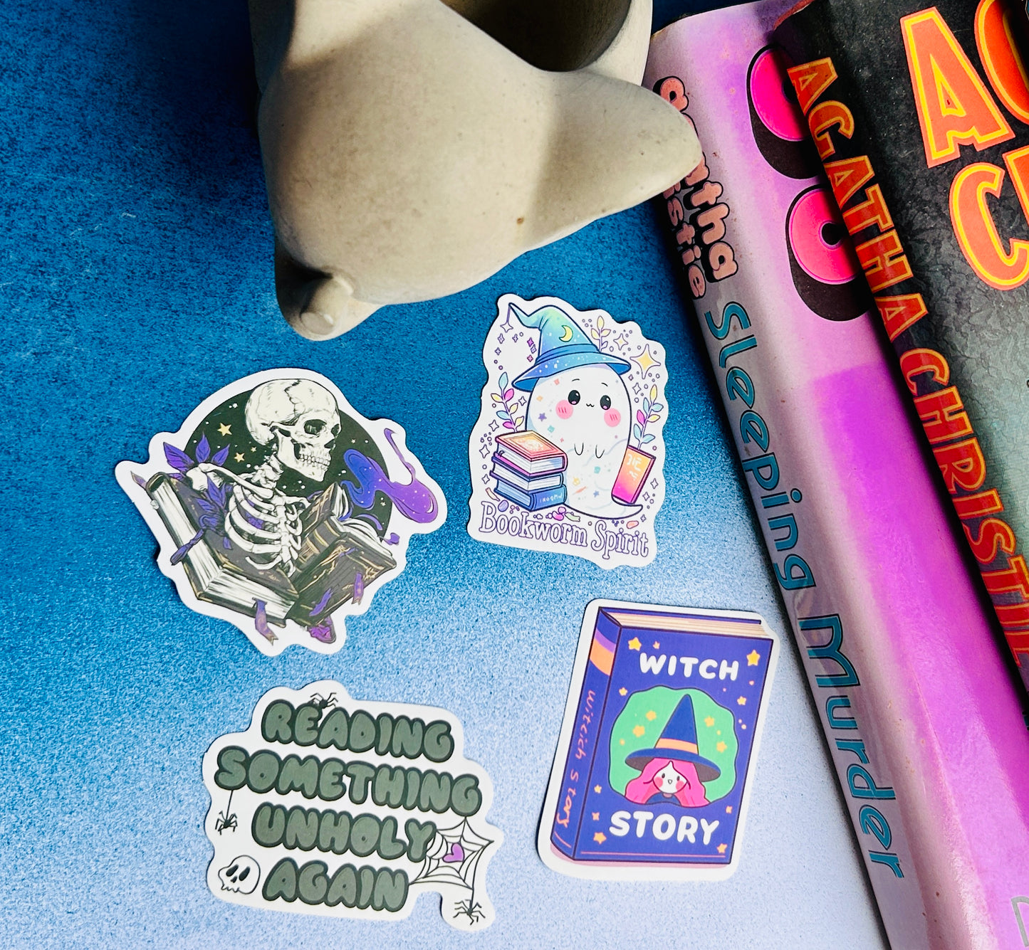 Spellbound Stickers: Bookish & Witchy Designs for Every Reader (Pack of 4 Stickers)