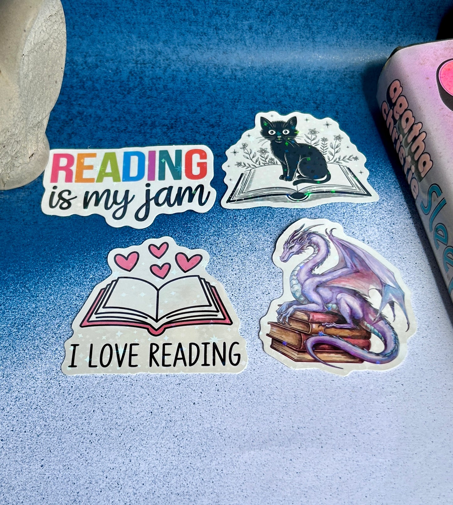 Shimmer & Stories: Holographic Bookish Sticker Set (Pack of 4)