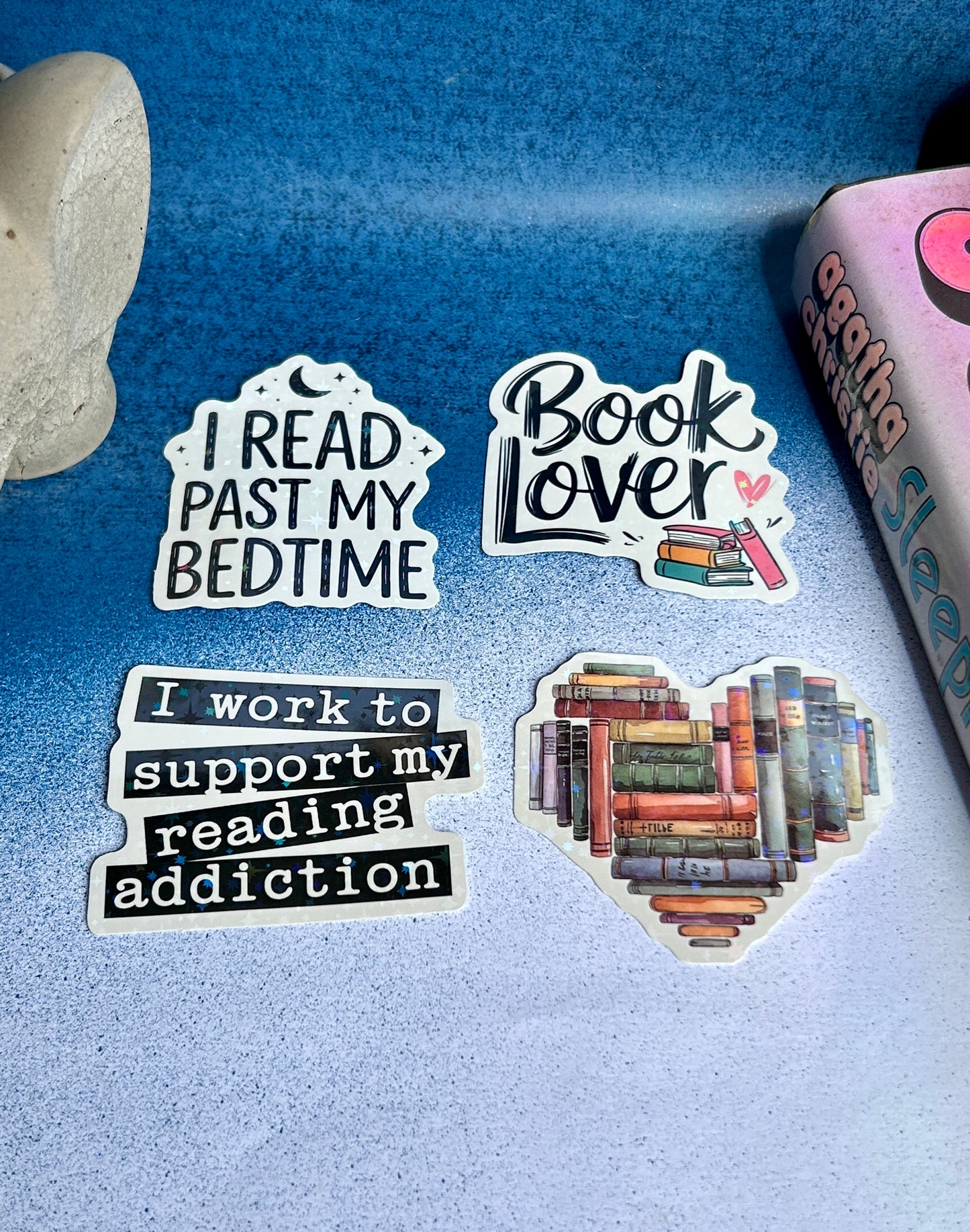 Shimmer & Stories: Holographic Bookish Sticker Set (Pack of 4)