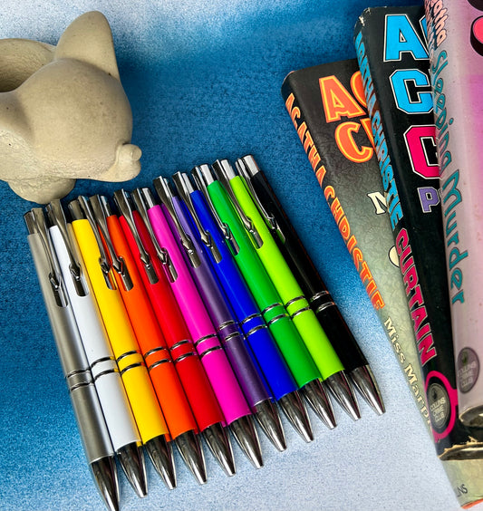 Colourful Refillable Black Click Pen: A Fun, Stylish Writing Essential for Book Lovers