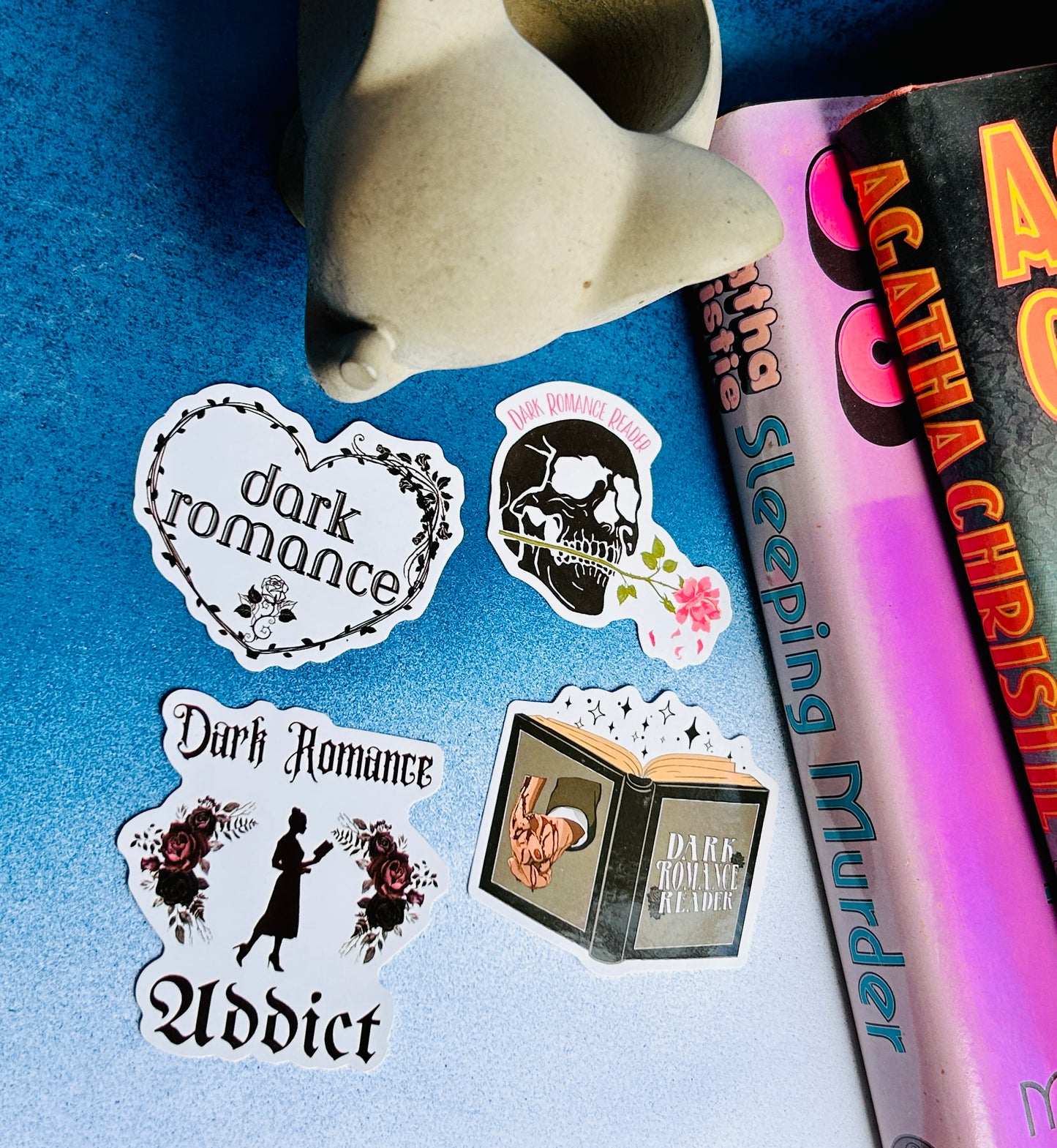 Dark Romance Mystery Stickers: A Whimsical Touch of Passion and Intrigue (Pack of 4 Stickers)
