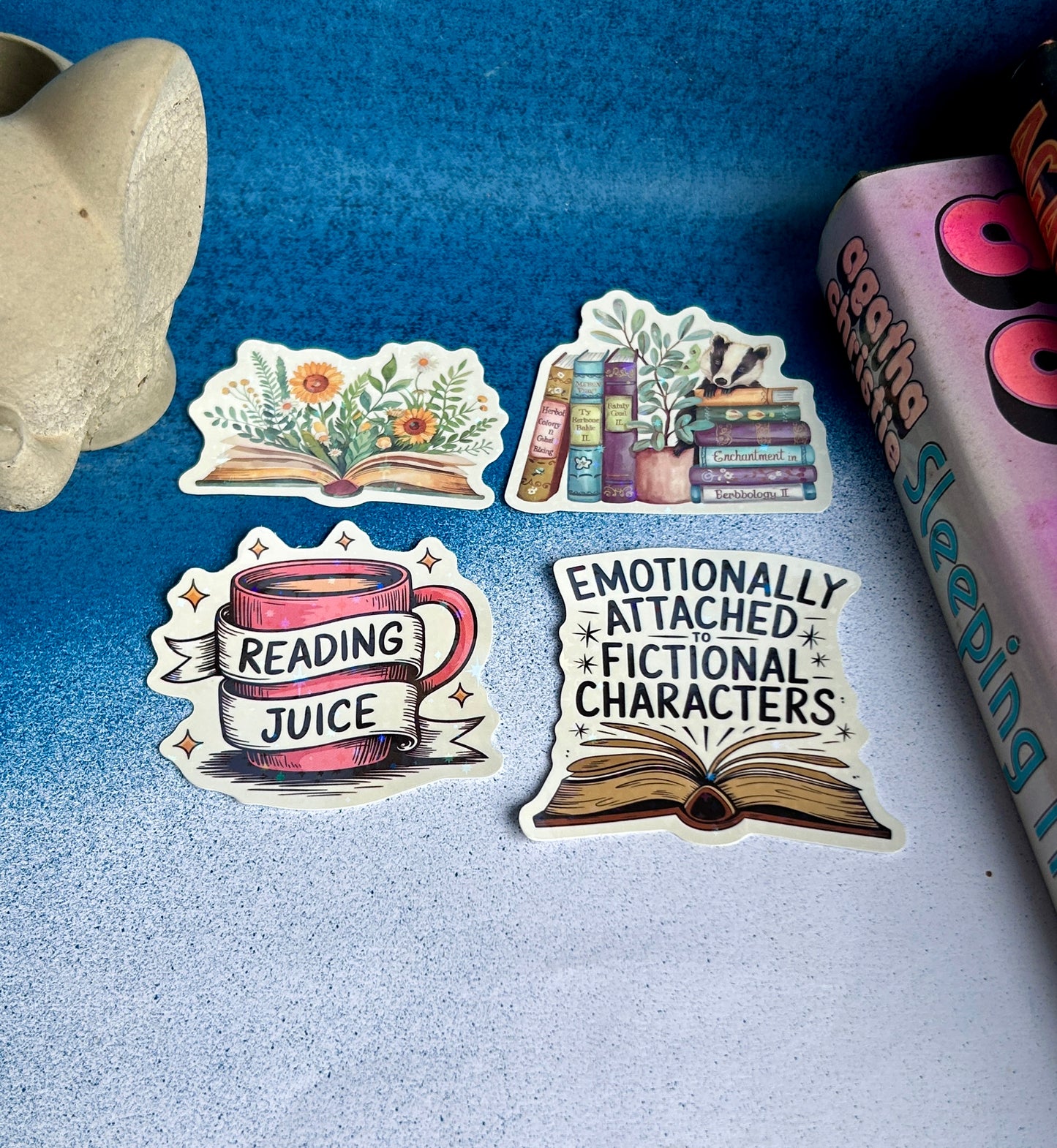 Shimmer & Stories: Holographic Bookish Sticker Set (Pack of 4)