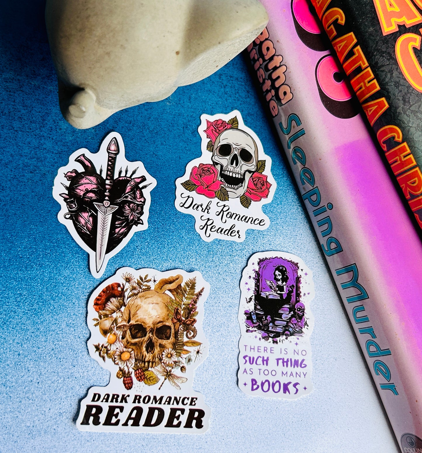 Dark Romance Mystery Stickers: A Whimsical Touch of Passion and Intrigue (Pack of 4 Stickers)