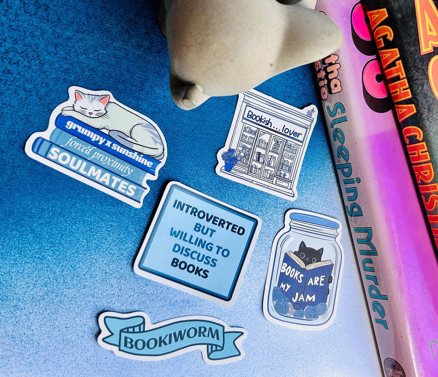 Blue Haven: Bookish Stickers for Every Literary Soul (Pack of 4 Stickers)