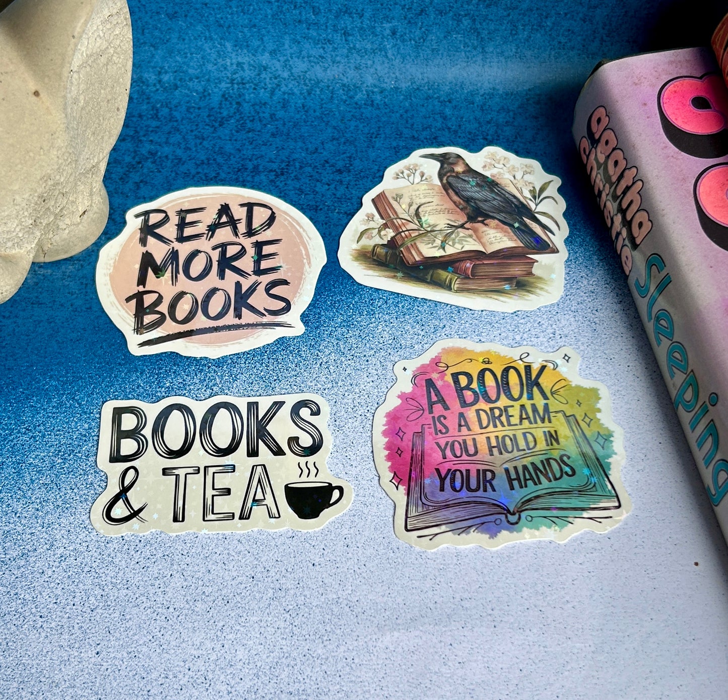 Shimmer & Stories: Holographic Bookish Sticker Set (Pack of 4)