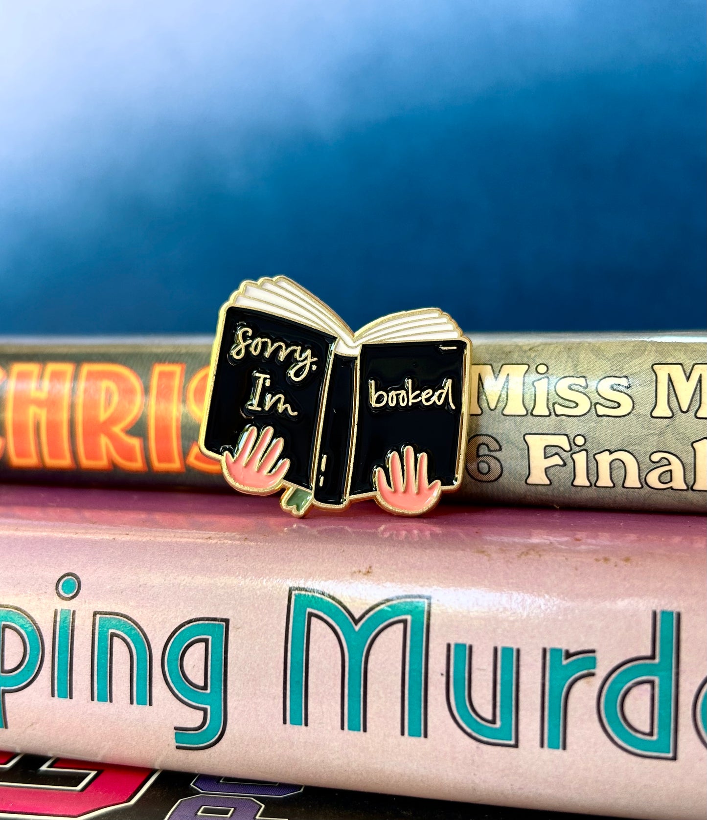 Sorry, I’m Booked Enamel Pin: For the Reader with No Time to Spare