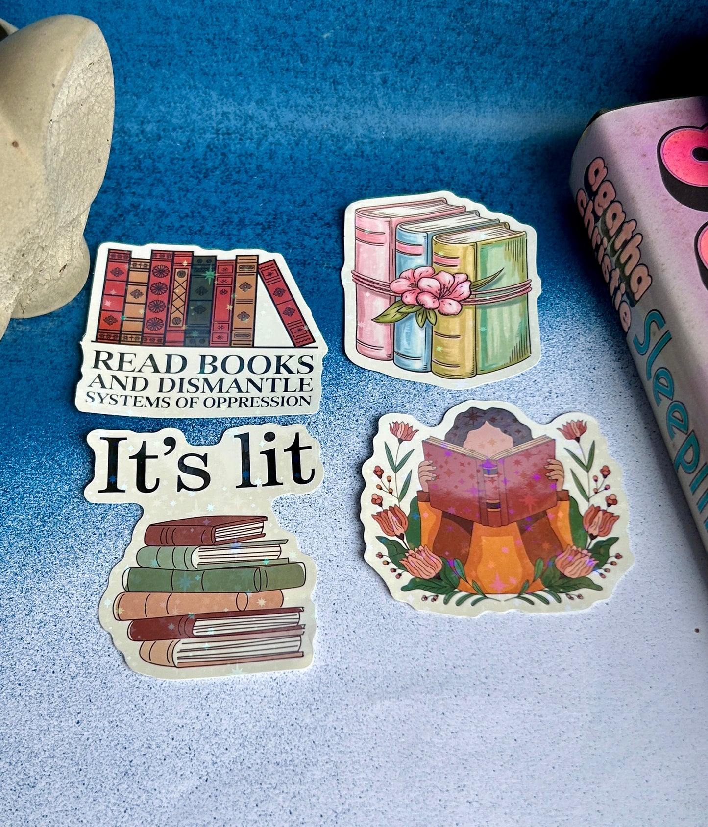 Shimmer & Stories: Holographic Bookish Sticker Set (Pack of 4)
