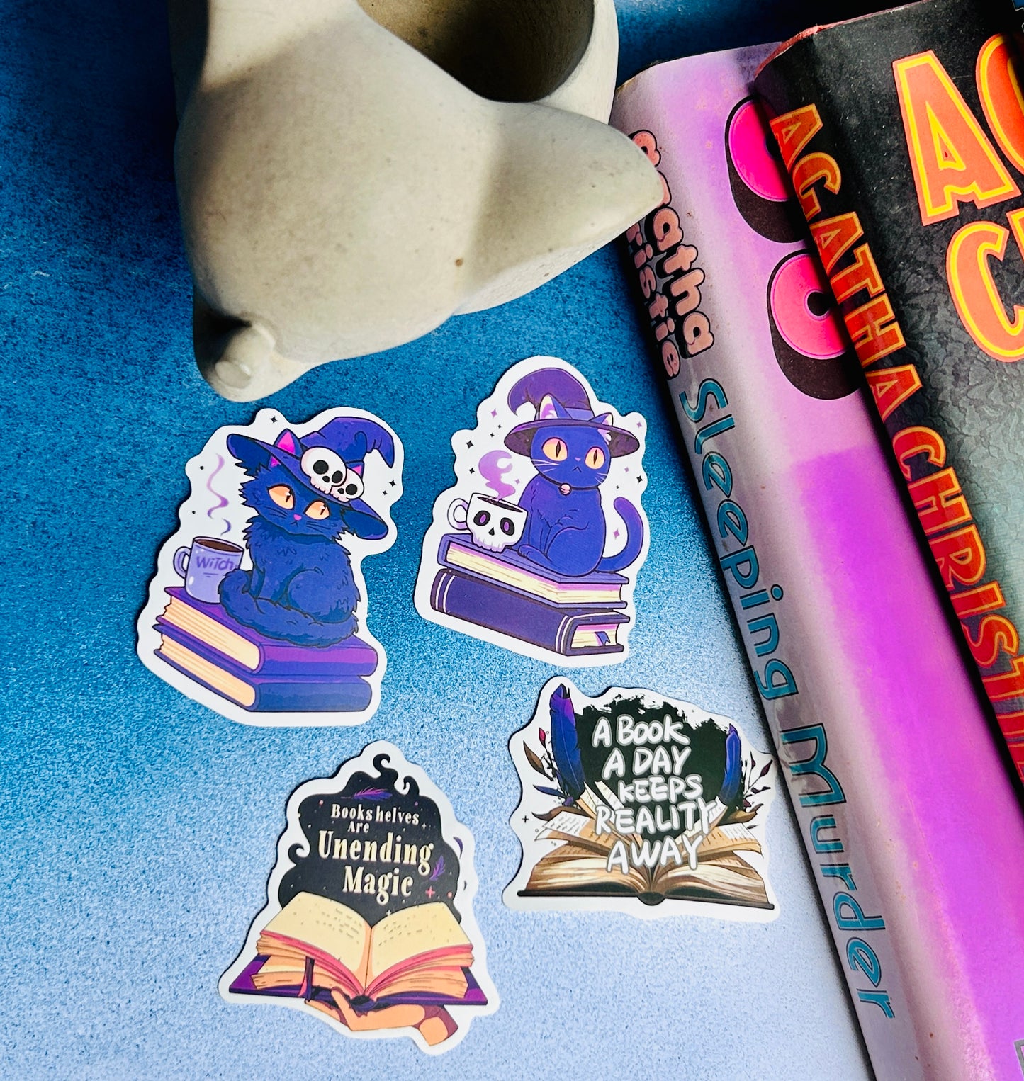 Spellbound Stickers: Bookish & Witchy Designs for Every Reader (Pack of 4 Stickers)