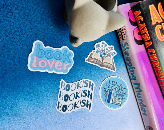 Blue Haven: Bookish Stickers for Every Literary Soul (Pack of 4 Stickers)