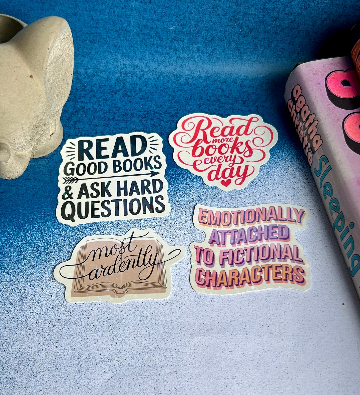 Shimmer & Stories: Holographic Bookish Sticker Set (Pack of 4)
