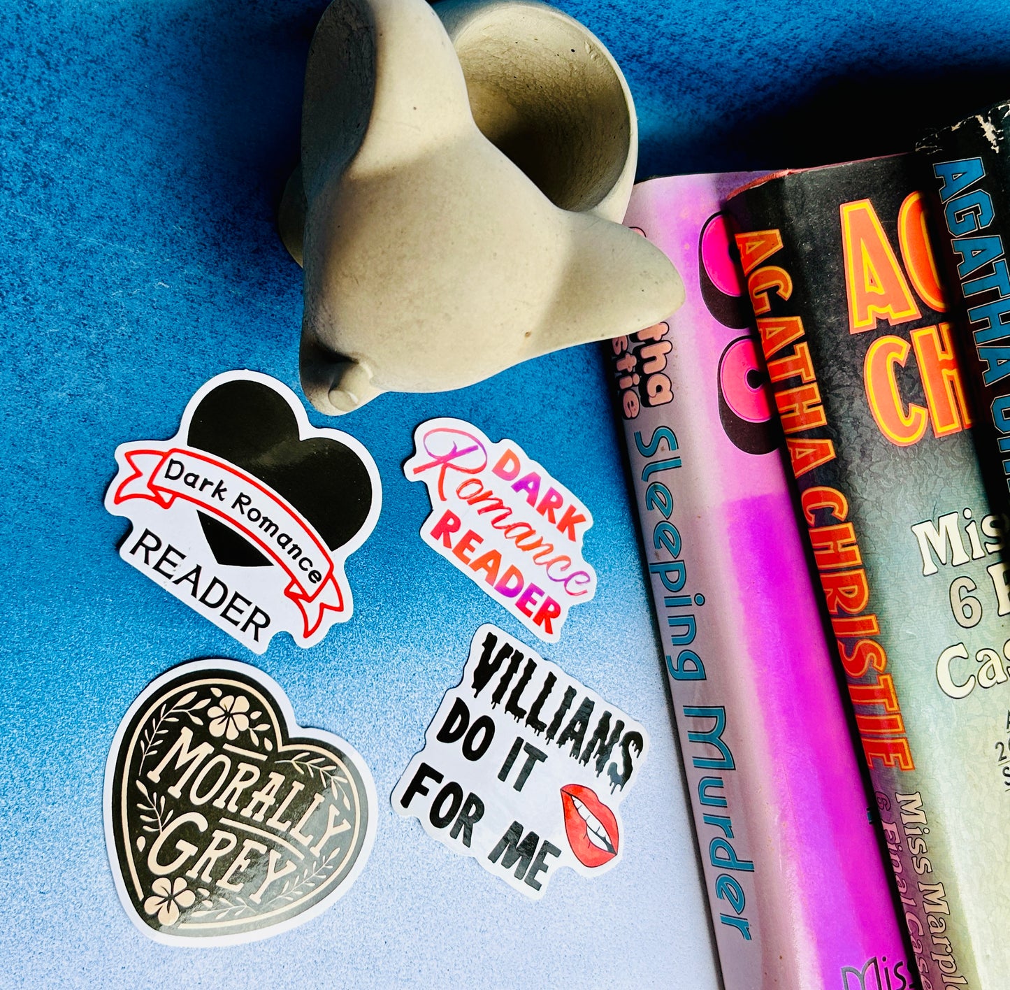 Dark Romance Mystery Stickers: A Whimsical Touch of Passion and Intrigue (Pack of 4 Stickers)