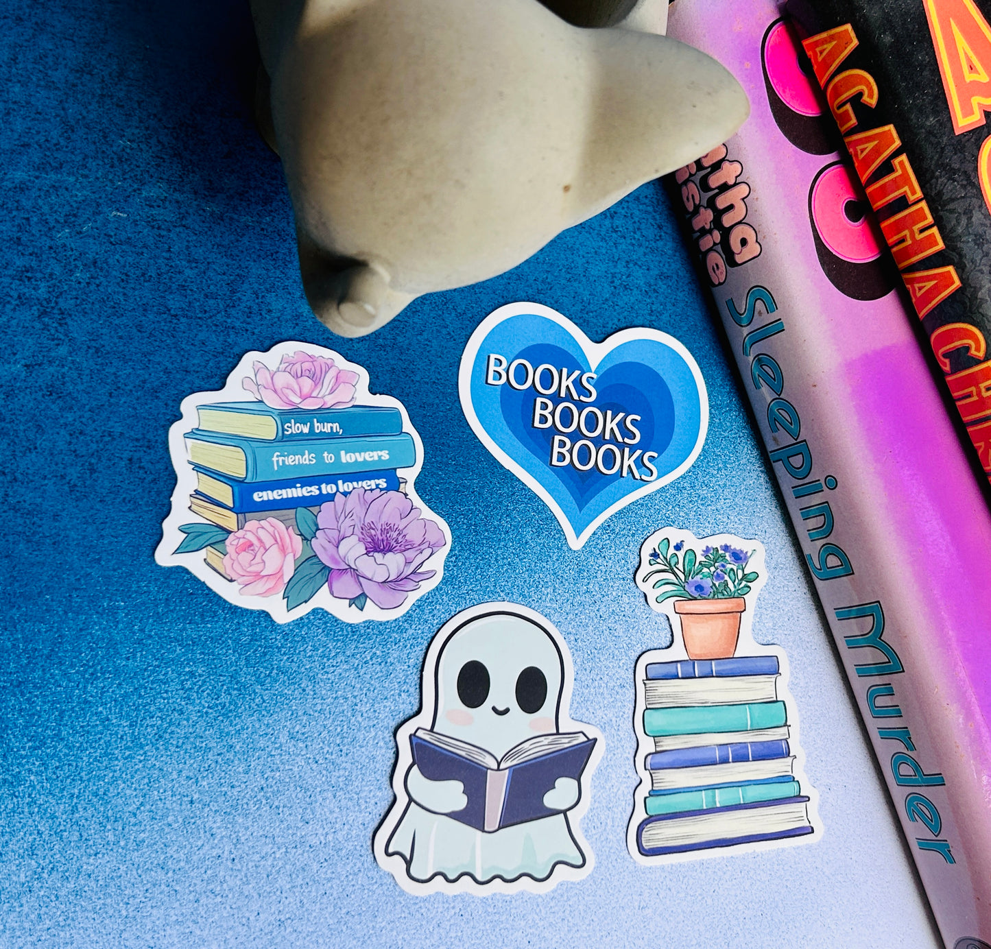 Blue Haven: Bookish Stickers for Every Literary Soul (Pack of 4 Stickers)