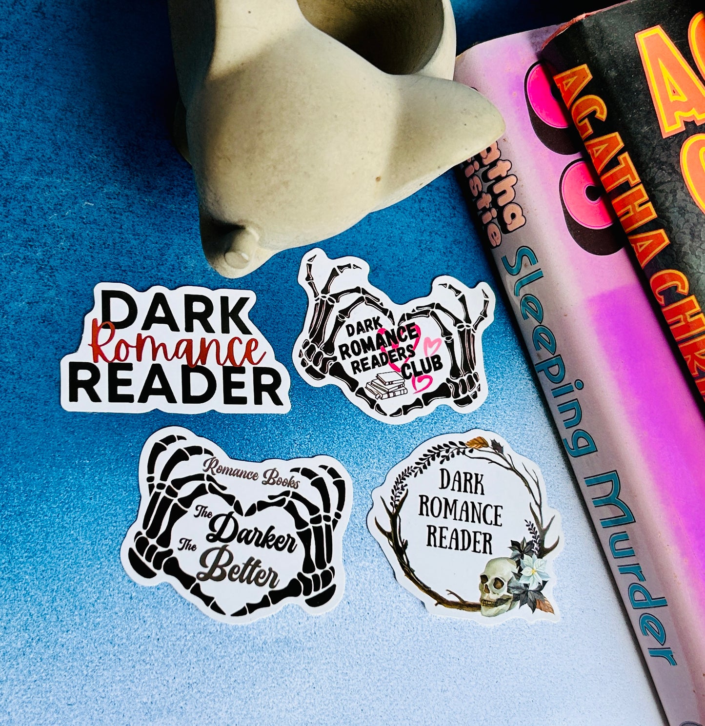 Dark Romance Mystery Stickers: A Whimsical Touch of Passion and Intrigue (Pack of 4 Stickers)
