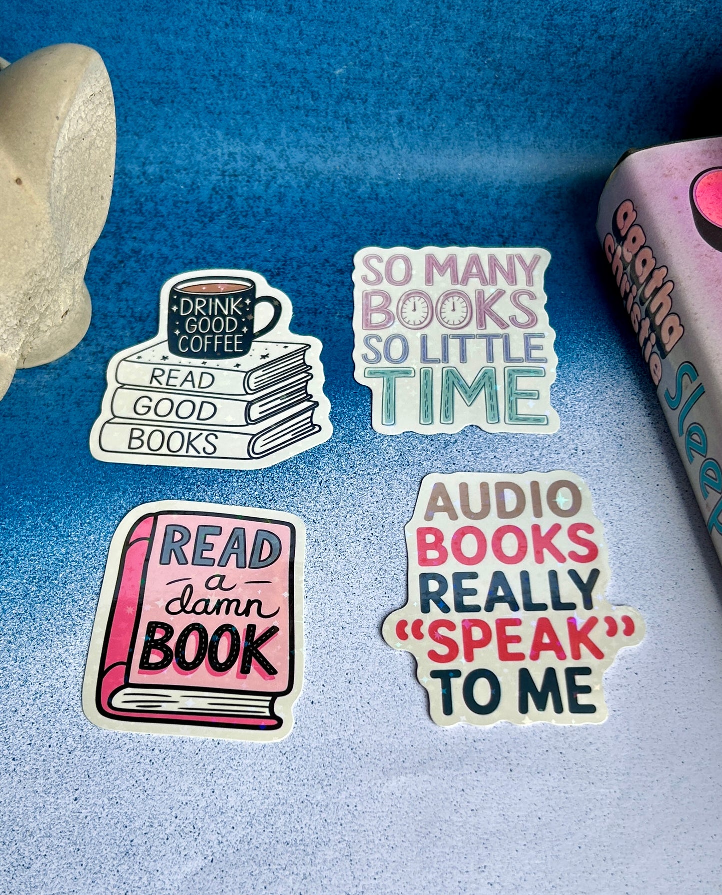 Shimmer & Stories: Holographic Bookish Sticker Set (Pack of 4)