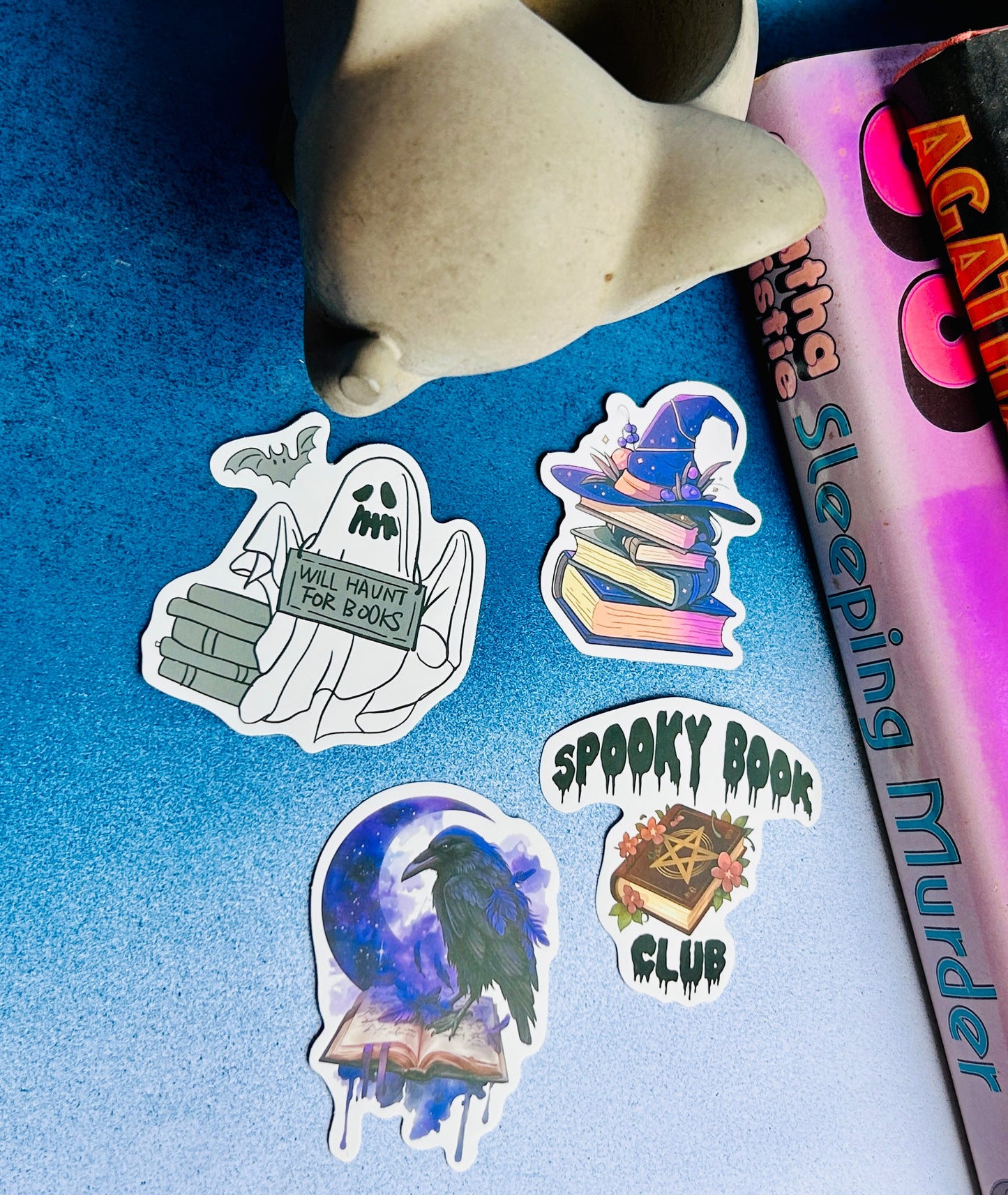 Spellbound Stickers: Bookish & Witchy Designs for Every Reader (Pack of 4 Stickers)