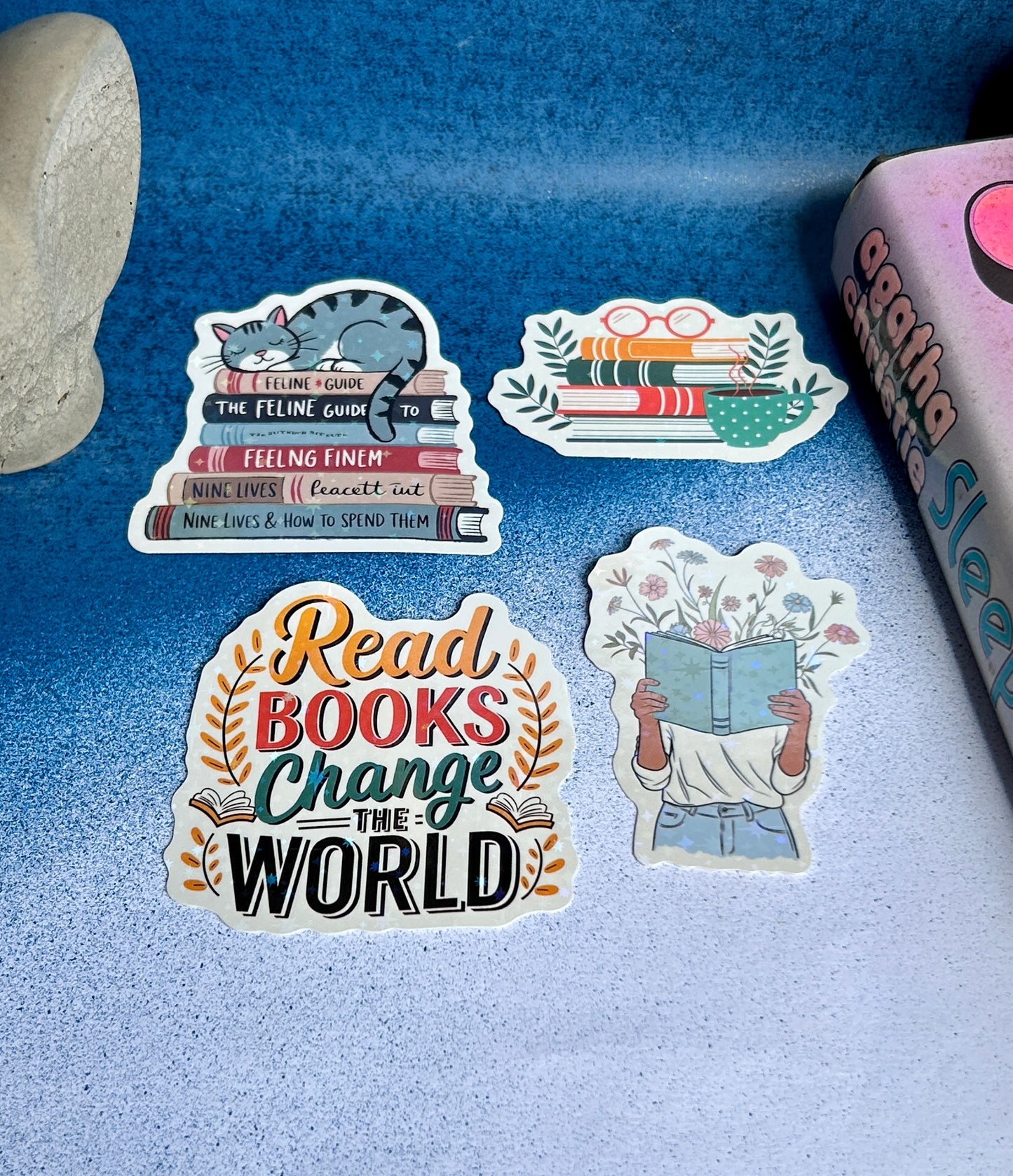 Shimmer & Stories: Holographic Bookish Sticker Set (Pack of 4)