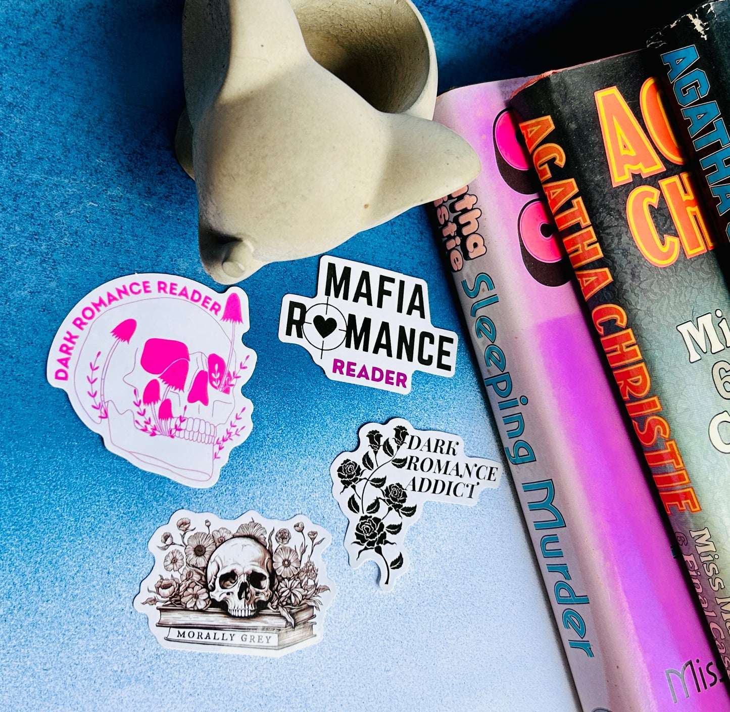 Dark Romance Mystery Stickers: A Whimsical Touch of Passion and Intrigue (Pack of 4 Stickers)