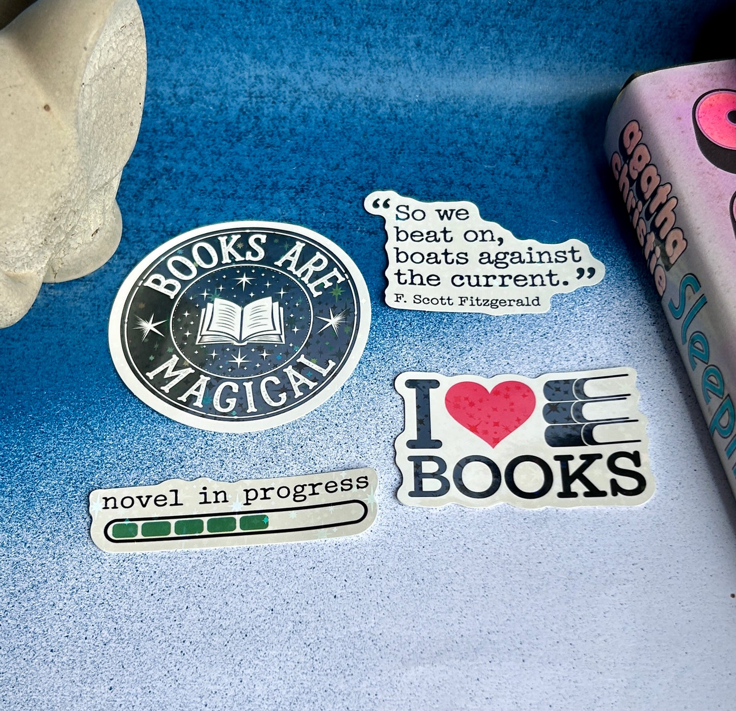 Shimmer & Stories: Holographic Bookish Sticker Set (Pack of 4)