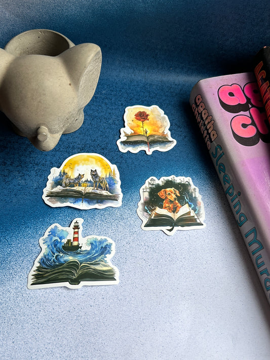 Enchanted Escapes: Fantasy & Real Destination Sticker Set (Pack of 4)